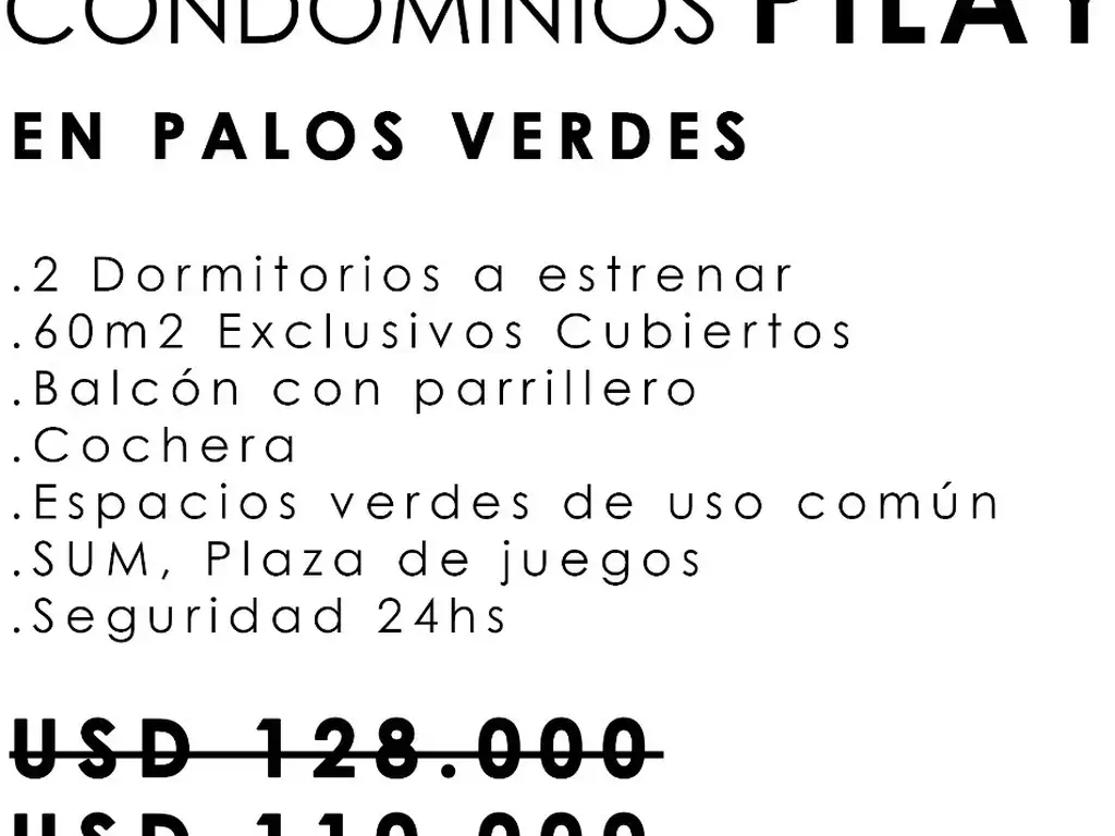 VENTA. Dpto 2 Dorm. Condominios de Pilay en Palos Verdes Torre D 03-04