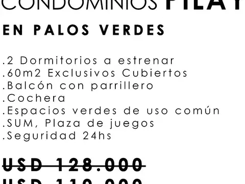 VENTA. Dpto 2 Dorm. Condominios de Pilay en Palos Verdes Torre D 03-04