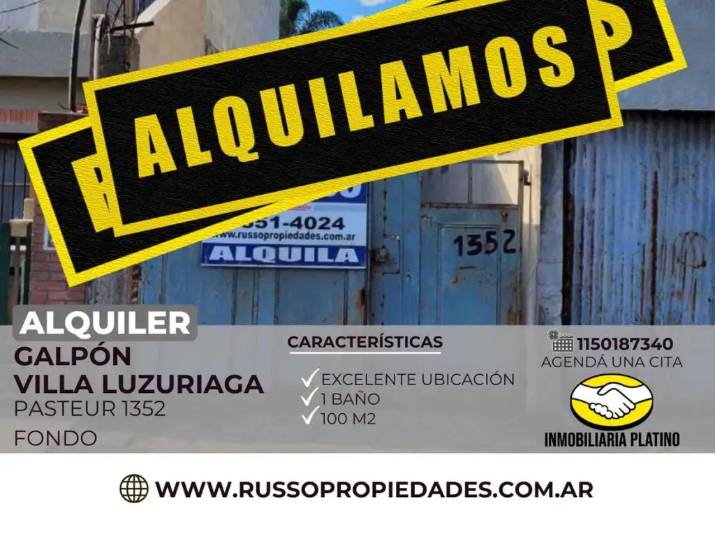 Alquiler Galpon Villa Luzuriaga