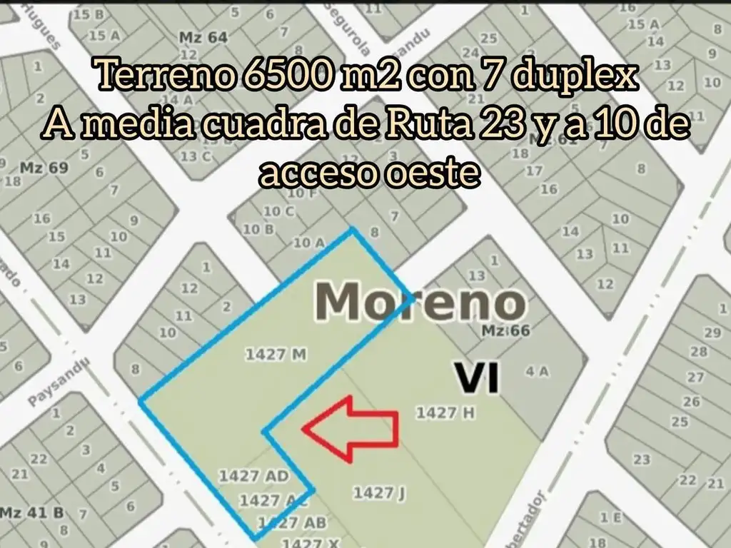 SIETE DUPLEX  EN VENTA EN TERRENO  DE 6500 M2