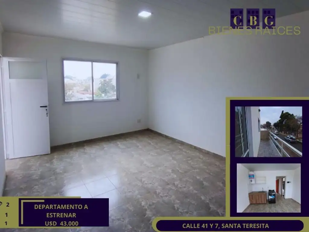 DEPARTAMENTO A ESTRENAR EN CALLE 41 Y 7,SANTA TERESITA