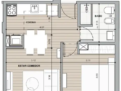 VENTA/ DPTO. 1 DORMITORIO ZONA UNRAF/ GAS NATURAL