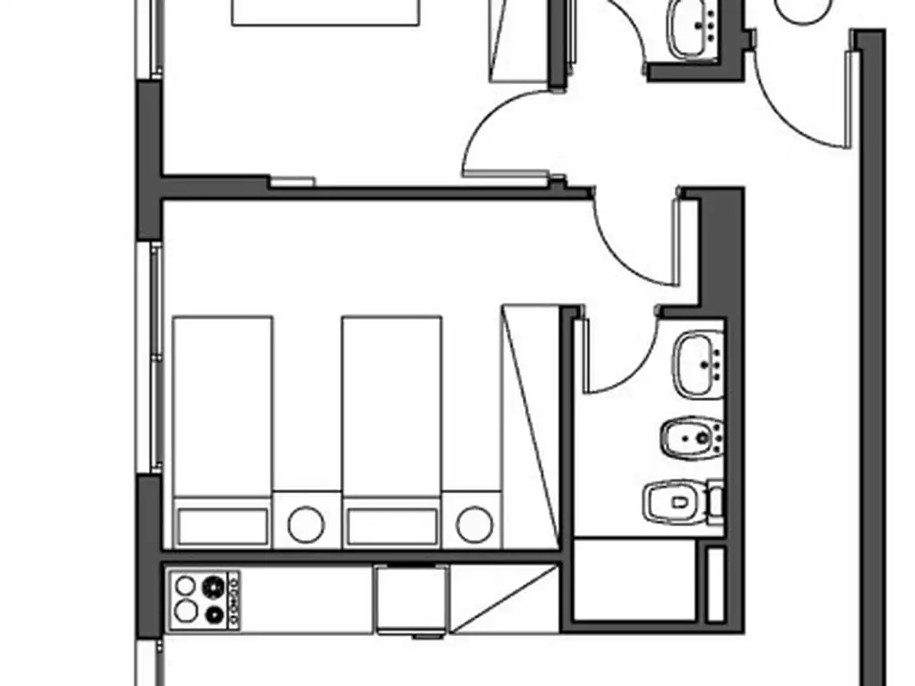 Apartamento de 2 dormitorios