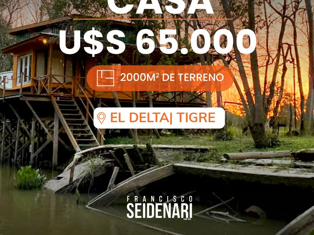 VENTA CASA 3 AMBIENTES - DELTA TIGRE -