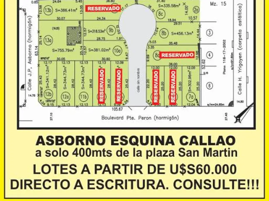 ¡Oportunidad! Terreno a 3 cuadras de la plaza.