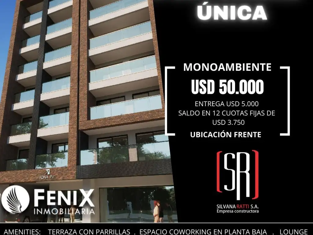 DF707 - MONOAMBIENTE EN VENTA EDIFICIO KONA 21°