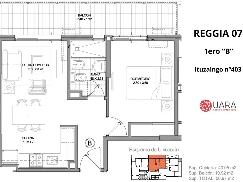 Departamento en el emprendimiento REGGIA 07