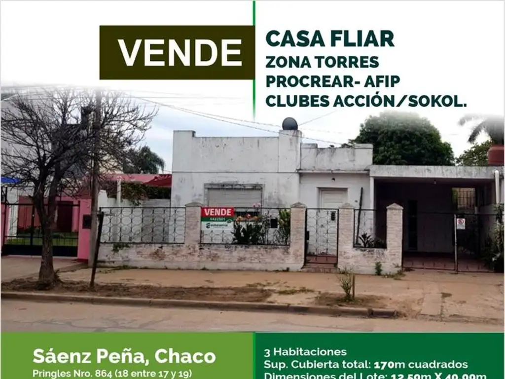 CASAS - CASA - ZONA CENTRO, PRESIDENTE ROQUE SÁENZ PEÑA