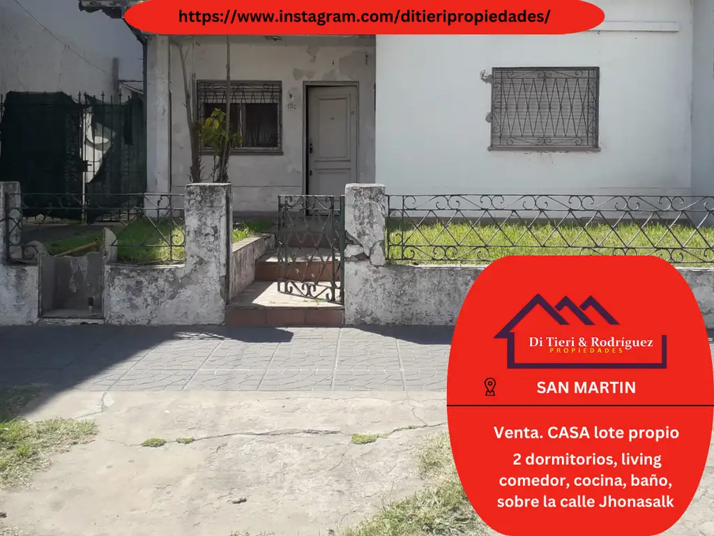 Venta casa 3 ambientes sobre la calle Jonas Salk