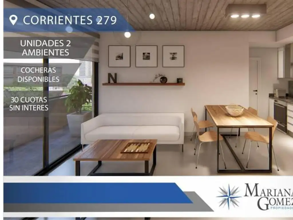 VENTA - Depto 2 ambientes de 43 m2 c/ balcon s/ Corrientes c