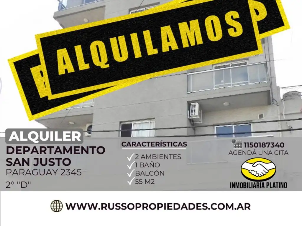 Alquiler Departamento 2 Ambientes San Justo