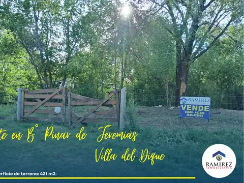 EN VENTA HERMOSO LOTE EN BARRIO PINAR DE JEREMIAS - VILLA DEL DIQUE.