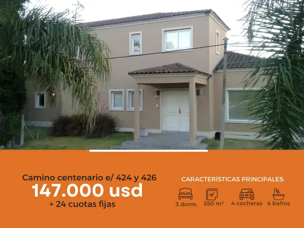 Casa en venta - 3 Dormitorios 4 Baños 4 Cocheras - 550Mts2 - Villa Elisa [FINANCIADA]