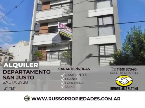 Alquiler departamento 2 ambientes San Justo