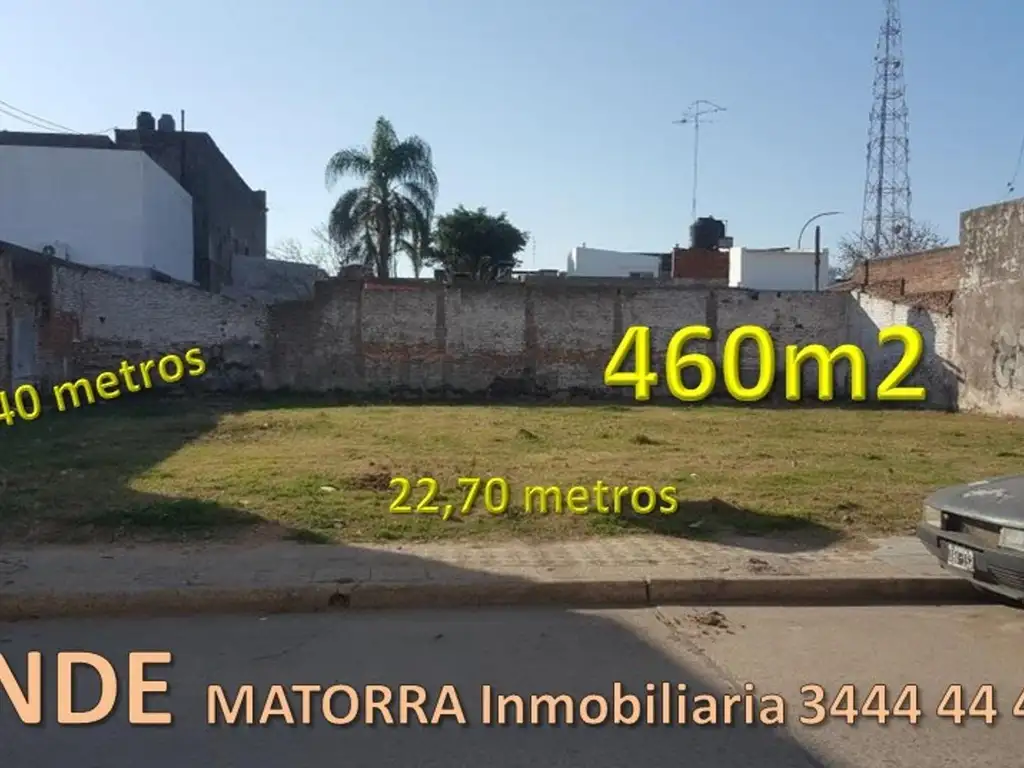 Importante Terreno 460m2, excelente ubicación, 22m de frente