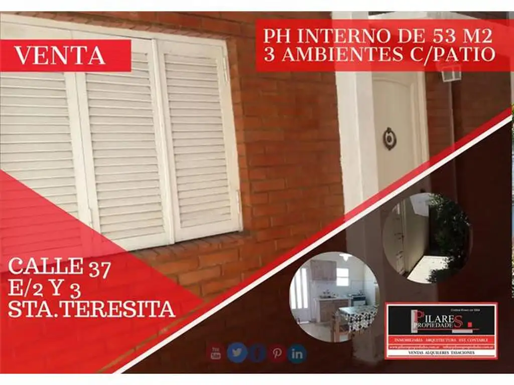 DEPARTAMENTO 3 AMBIENTES - SANTA TERESITA