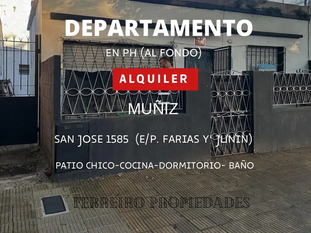 ALQUILER de departamento 2 amb en PH en MUÑIZ