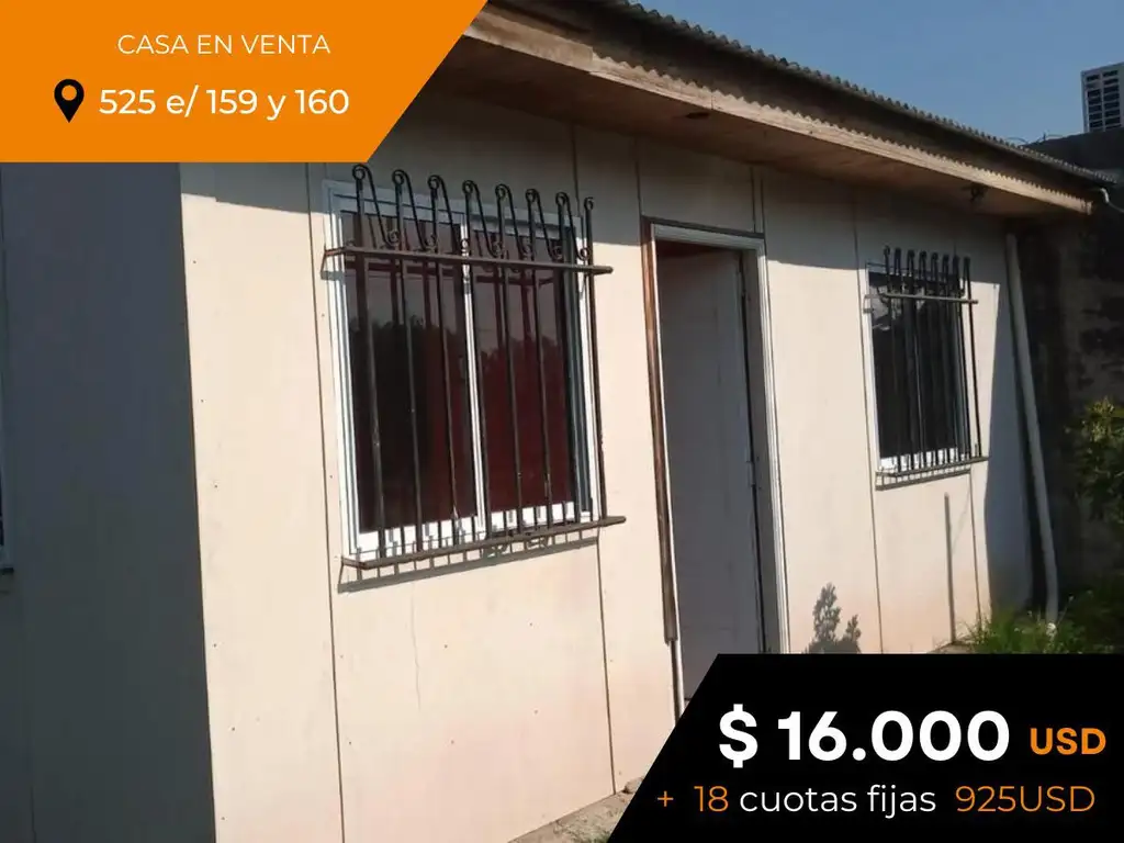 Casa en venta - 2 dormitorios 1 baño - 40mts2 - Melchor Romero [FINANCIADA]