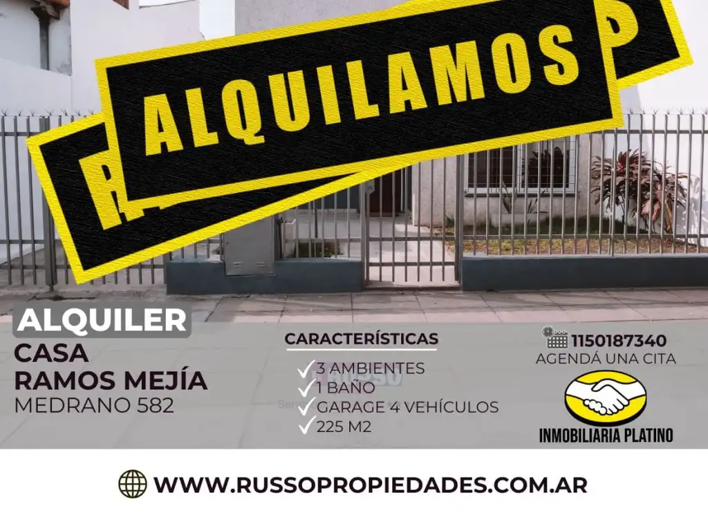 Alquiler Casa 3 Ambientes Ramos Mejia