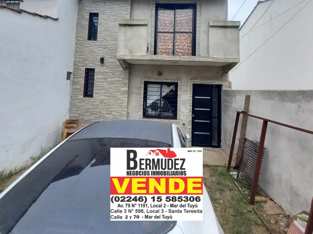 Venta duplex de 3 amb al frente, calle 5 entre 76 y 77 Mar del tuyu