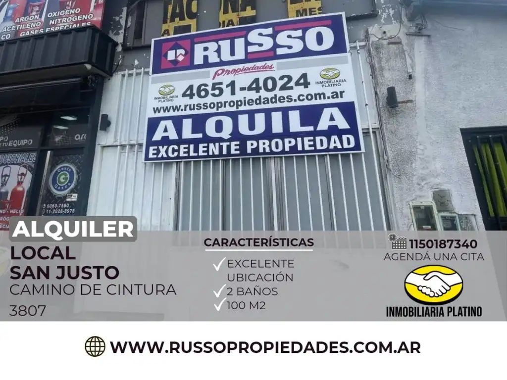 Alquiler local 100 mtrs2 San Justo