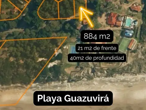 Venta Terreno Primera Línea Guazuvirá 884 m2