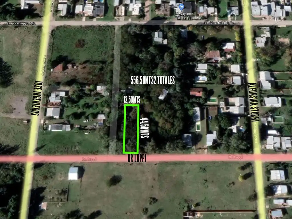 Terreno VENTA 12,5x44,5-556mts2 totales - Lujan