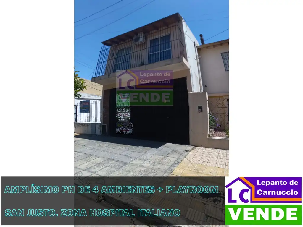 ¡AMPLÍSIMO PH DE 4 AMBIENTES EN VENTA ! ACEPTA PERMUTA. ZONA HOSPITAL ITALIANO SAN JUSTO.