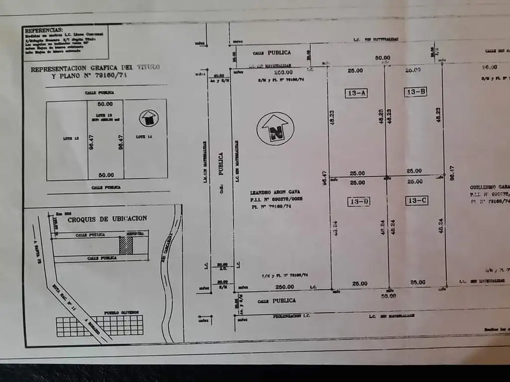 Oliveros, cuatro lotes juntos o separados de 25x48,23 (opcion 12,50x48,23)