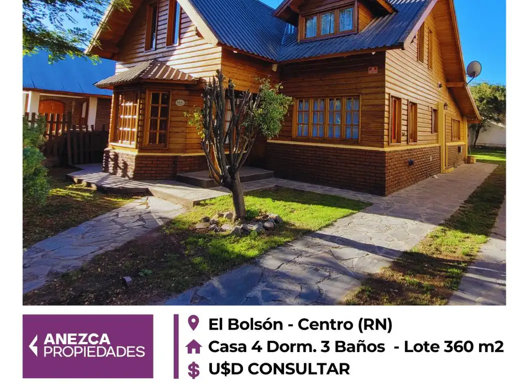 SE VENDE CASA - 5 AMBIENTES - EL BOLSÓN CENTRO