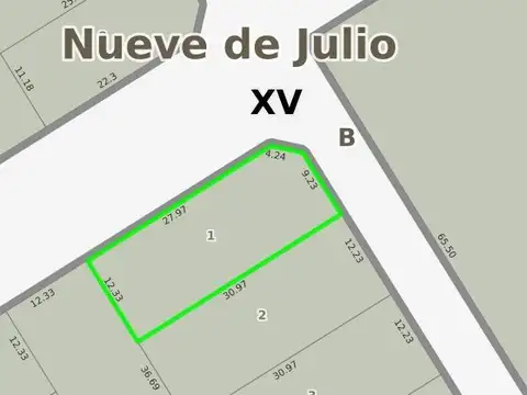 Terreno / Lote en venta de 374m2 ubicado en 9 de Julio