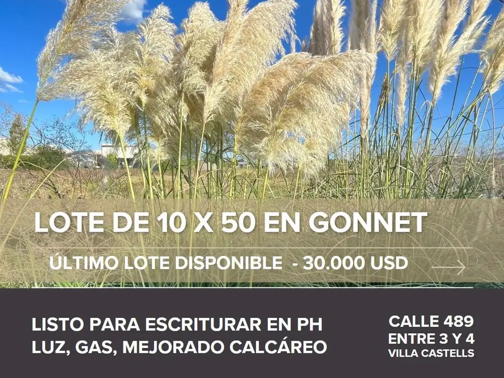 Venta lote en Villa Castells,  Gonnet, La Plata