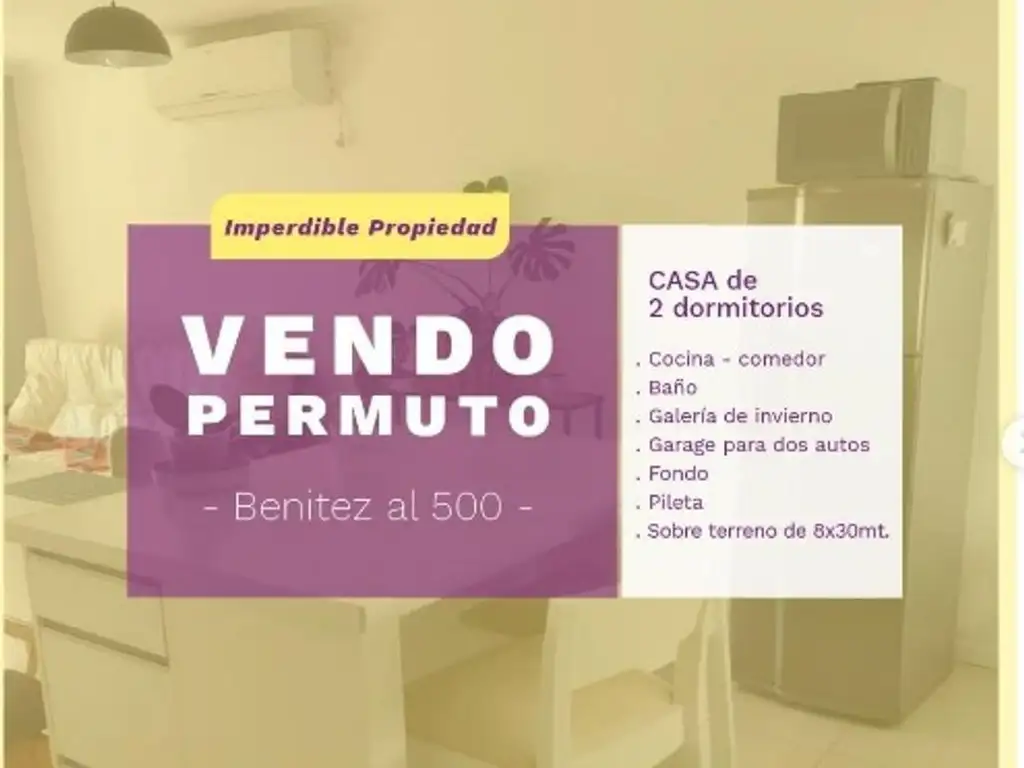 Vendo o Permuto Impecable casa de 2 dormitorios