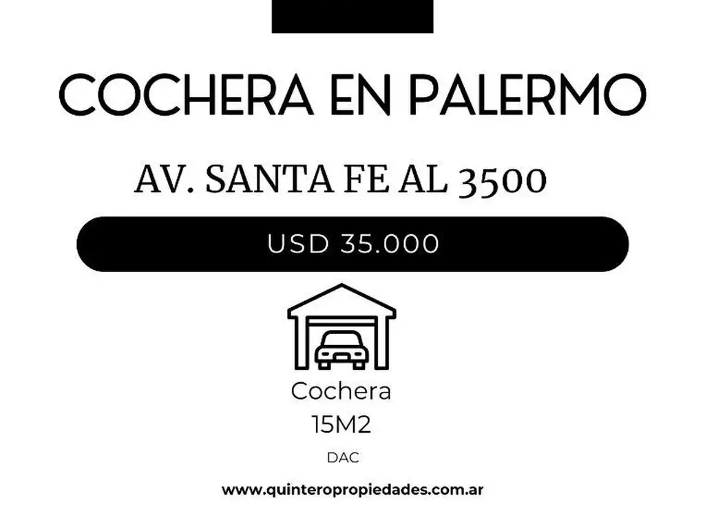 DAC. Imperdible cochera en Palermo