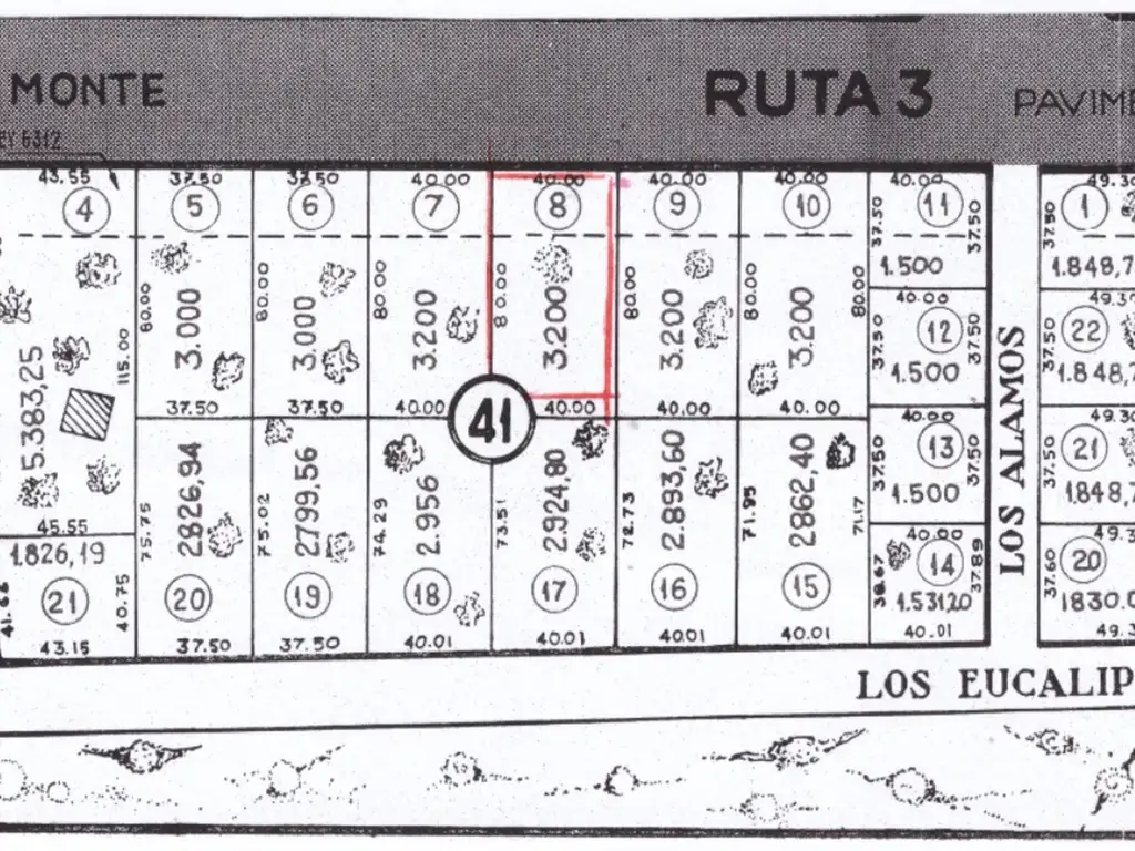 Fracción de 3200m2 venta sobre Ruta 3, San Miguel del Monte