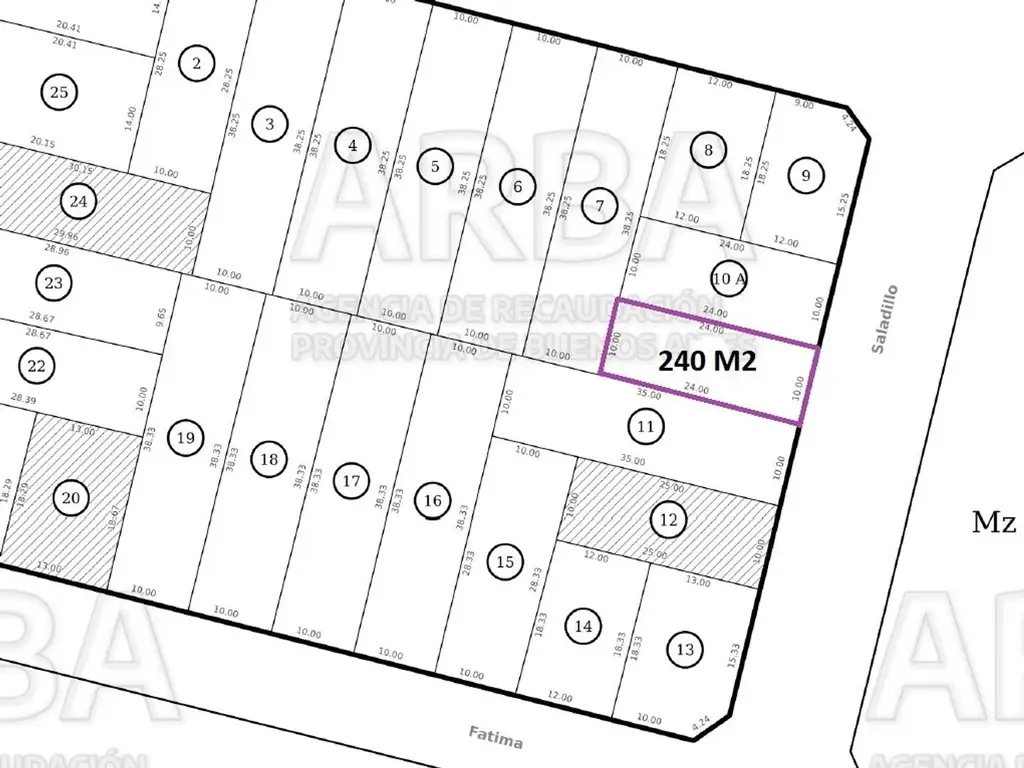 Lote de terreno en venta - Castelar Sur - Saladillo al 1500