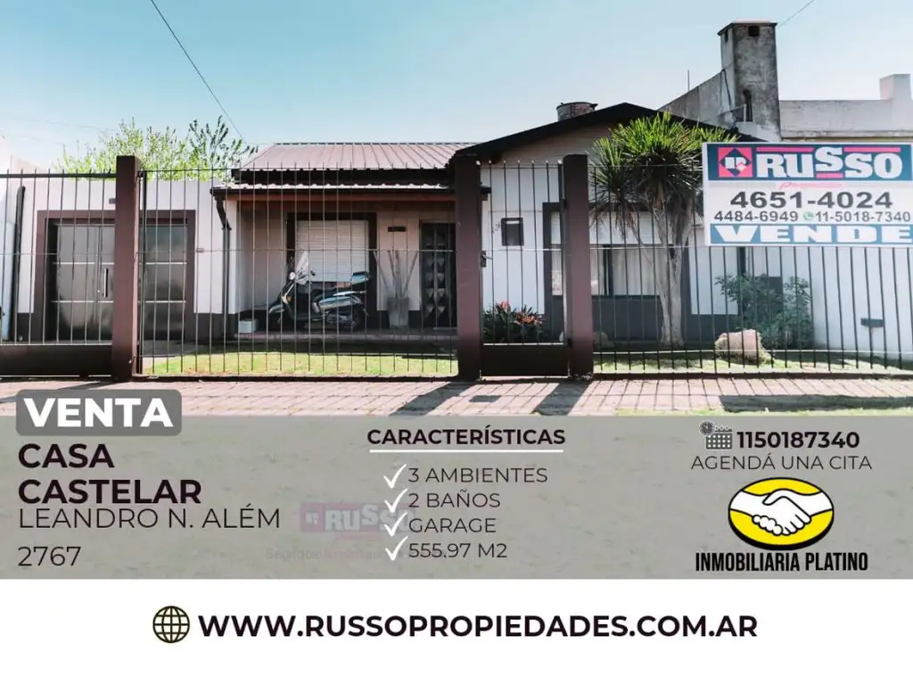 Venta Casa 3 Ambientes Castelar