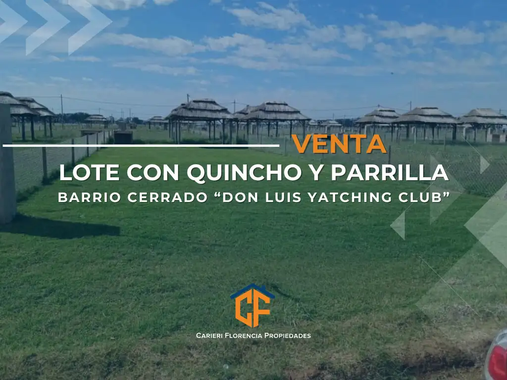 VENTA DE LOTE 300M2 CON PARRILLA Y QUINCHO EN EXCLUSIVO BARRIO PRIVADO