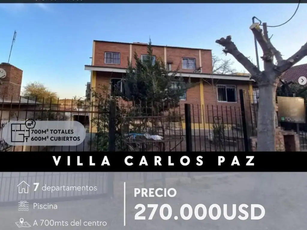 Complejo de 7 Departamentos en venta, B. La Quinta - Villa Carlos Paz