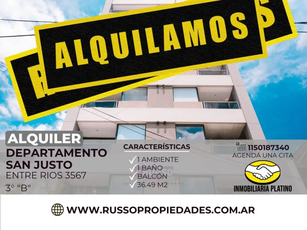 Alquiler Departamento 1 Ambiente San Justo