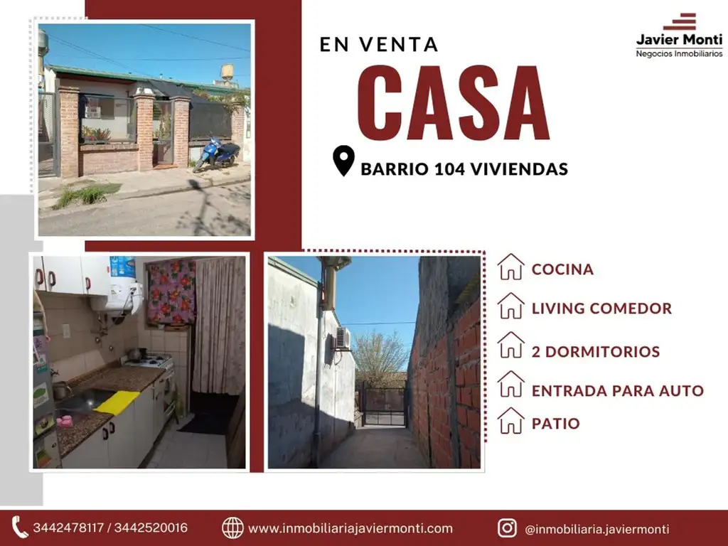 CASA EN BARRIO 104 VIVIENDAS!