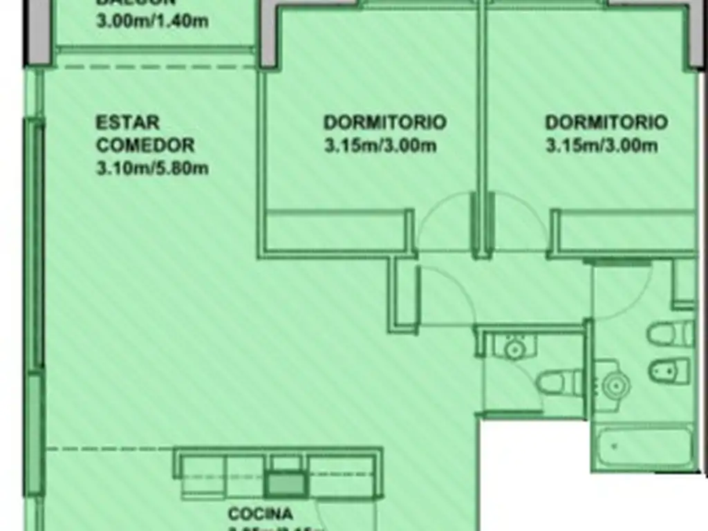 Departamento en Venta en Barracas - 3 ambientes