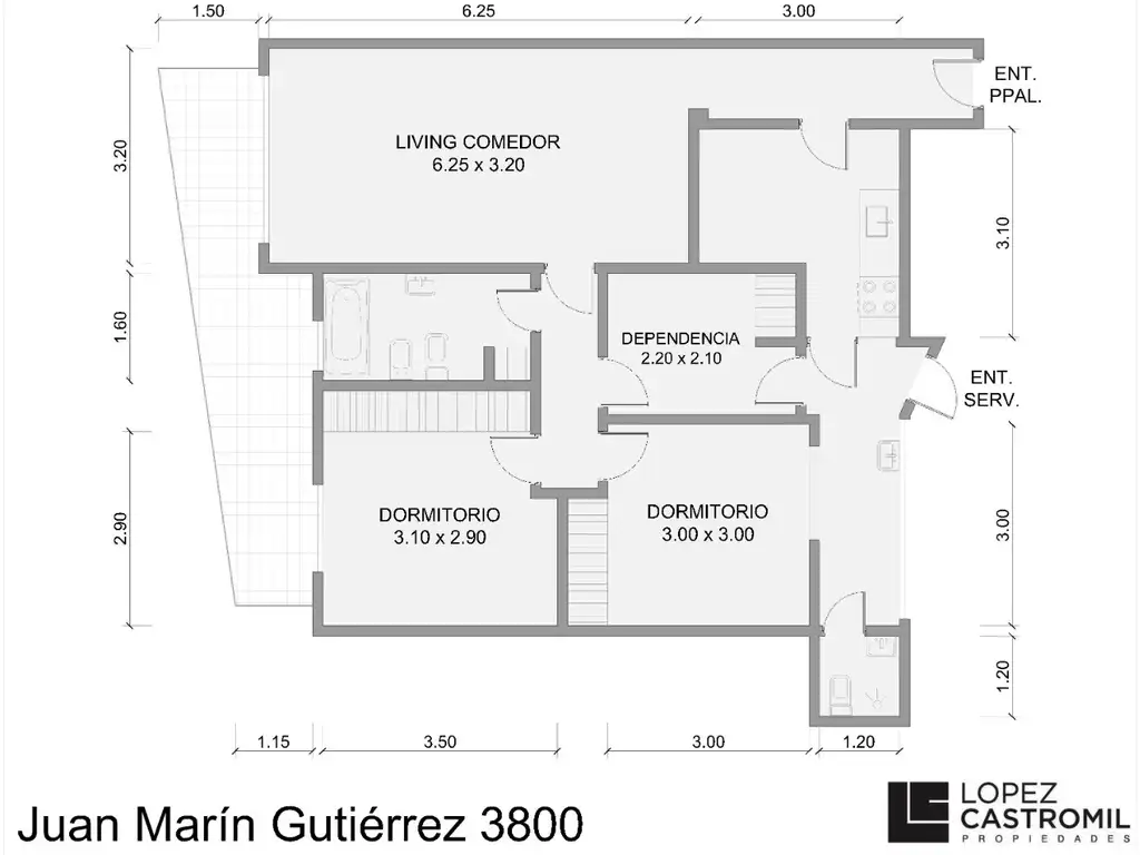 Departamento en Venta en Palermo Chico - 3 ambientes