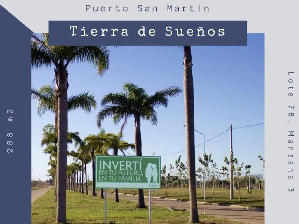 Terreno en venta TIERRA DE SUEÑOS PUERTO SAN MARTIN