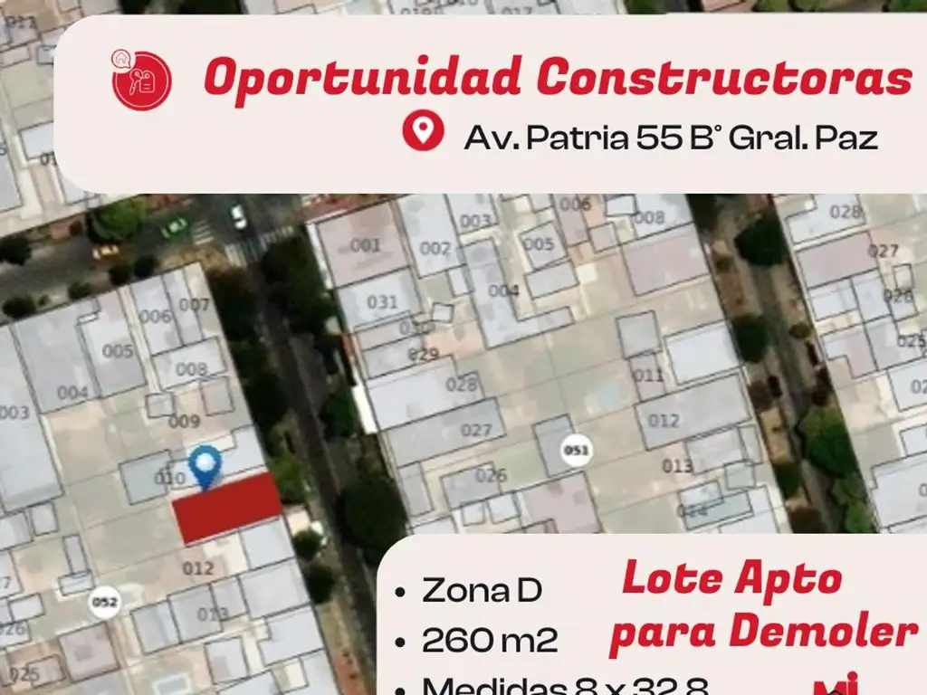 VENDO CONSTRUCCION/ LOTE APTO EDIFICIO EN B° GENERAL PAZ