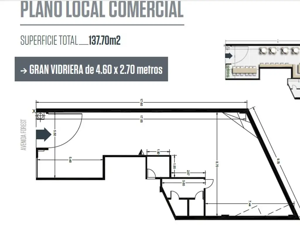 FOREST N° 614 - LOCAL CON RENTA - 140M2