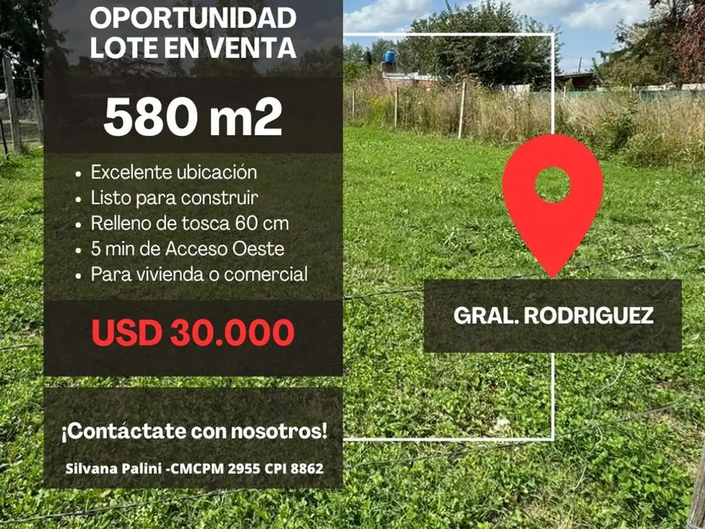 LOTE TERRENO VENTA GENERAL RODRIGUEZ OPORTUNIDAD