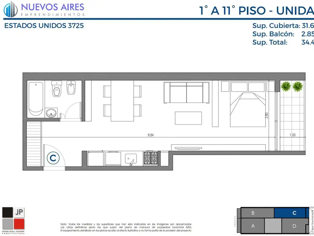 Departamento en el emprendimiento Estados Unidos 3725