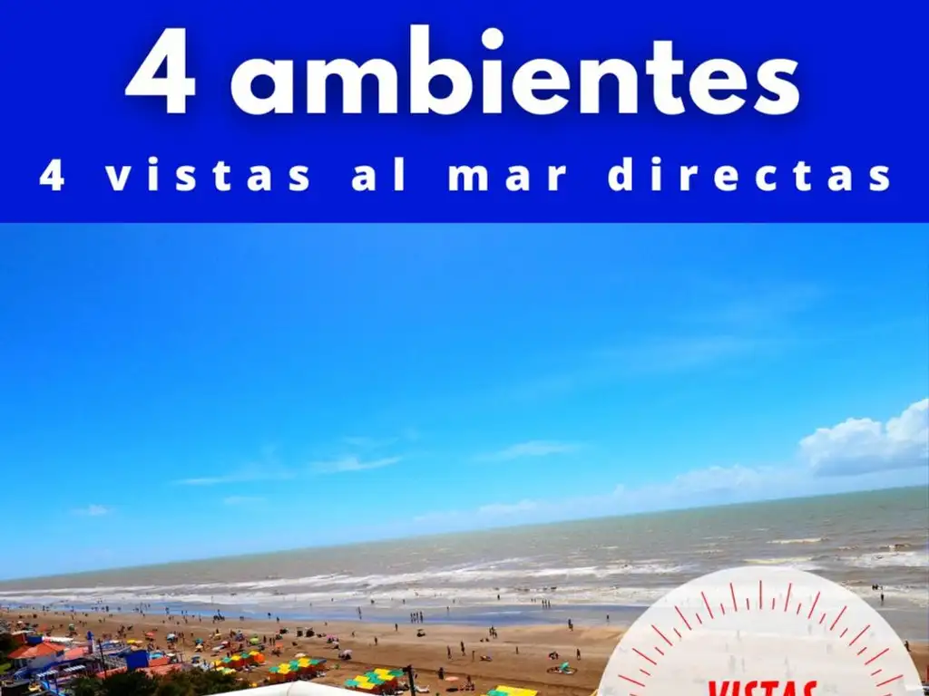 4 ambientes, vistas al mar, cochera cubierta, balcón