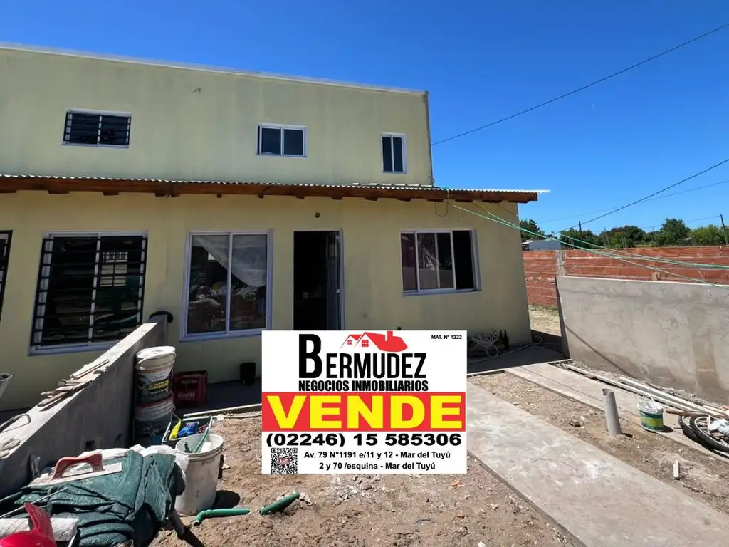 VENTA CHALET 3AMB OBRA EN POZO, CALLE 8 ENTRE 59 Y 60 MAR DEL TUYU